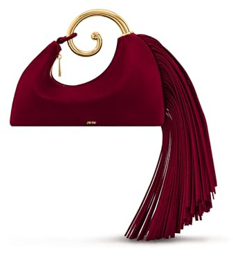 JW PEI Women's Nell Fringe Hardware Top Handle Bag - Burgundy