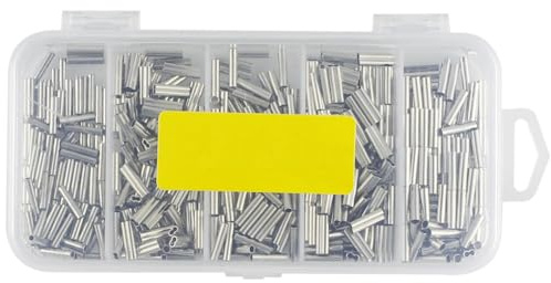 Zambuph 500 unids/Set de Aluminio de un Barril Doble, Mangas prensado Pesca, Tubo Alambre, Herramienta Equipo Conector Hielo portátil
