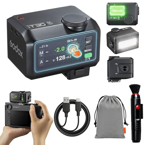 Godox iT30Pro-L TTL Mini Kamerablixt för Leica, GN15, 560 Fullstyrkeblinkar, 1,5 s Återcykling, HSS 1/8000 s, 2,4G X Sändare/Mottagare, Touchskärm, USB-C, för Resa Gatufoto Porträtt | 2.4G trådlöst X-system, HSS 1/8000s, pekskärm kompakt kamera blixt för SL/SL2/SL3/Q2/M10