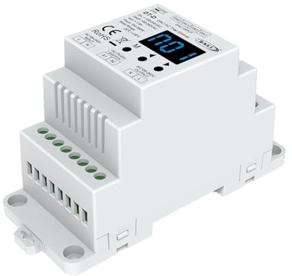 DALI AC TRIAC Dimmer Da Guida DIN, Con Display Digitale, Per Lampada Led Dimmerabile 220V Taglio di Fase, Pulsante NO, DALI-2, 1 Canale 1,5A Max 360W, 1 Indirizzo, Curva Lineare o Logaritmica