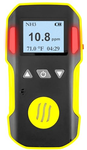 Detector de Gas Amoníaco | Certificado de Calibración EU | Recarga USB | Alarmas Sonoras, Luminosas y por Vibración | 0–100 ppm NH3