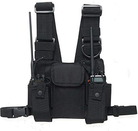 ANPPEX Radio-Brustgeschirr-Tasche, Holster, Weste, Rig, freihändig, verstellbar, universal, kabellos, Zwei-Wege-Walkie-Talkie-Packung, Rucksack, Taschenhalter