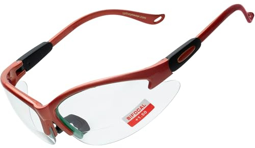 SPITS EYEWEAR Cougar Bifocal Safety Glasses (Magnifier: 1.75, Frame Color: Orange)