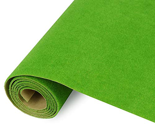 Evemodel 100 * 41 cm Grasmatte- Landschaftsbau Farblich Sortiert Wiesen Matte, Modelleisenbahnrasen Rasenmatte Grasmatte Gras Minigarten Bonsai Dekor (Hellgrün)