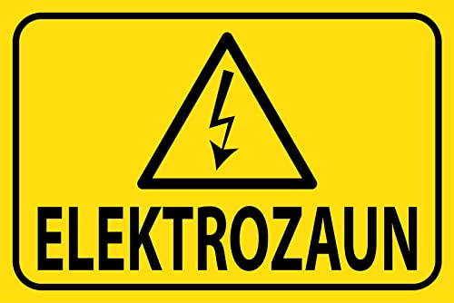Blechschild 30x40cm gewölbt Hinweis Elektrozaun Warnschild Vorsicht Deko Geschenk Schild