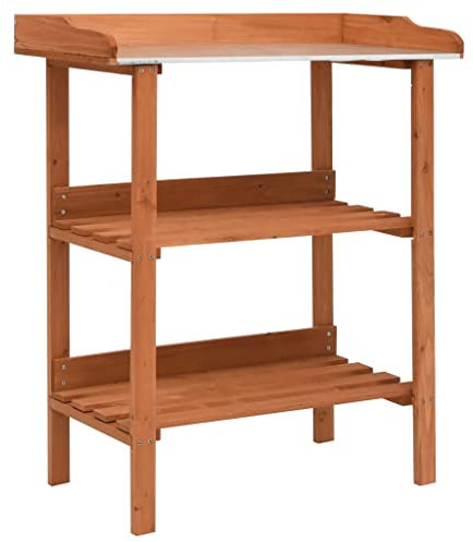 homiuse Table de plantation 76 x 37 x 89 cm - Étagère à plantes en bois - Étagère à fleurs en bois - Étagère à plantes d'intérieur - Étagère à fleurs en bois de sapin
