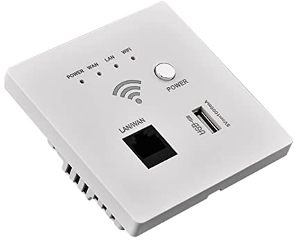 Irfora WLAN-Router für Wandeinbau - 300M AP Access Point Mit USB-Ladebuchse und WPS-Verschlüsselung