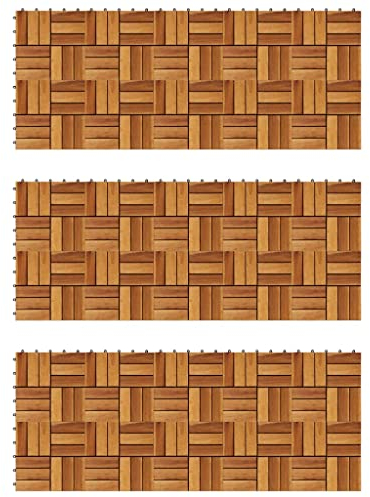 VACARX Terrassenfliesen 30 x 30 cm Akazie 30 Stück, Fliesenmaterial: Akazienholz (lackiert)