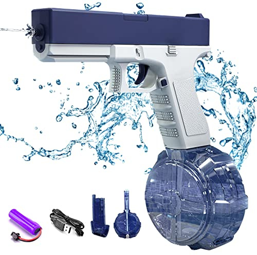 Elektrische Wasserpistole für Erwachsene und Kinder, 434 ml Fassungsvermögen, Elektrische Wasserpistole, für Sommer, maximale Reichweite 32 m, Spielzeug für Sommer, Strand Pool (Blau - 434 ml)