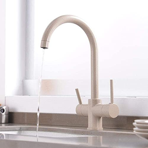 JQFDD Rubinetto Cucina 3 Vie per Sistemi Osmosi a Avena, Doppia Uscita a Osmosi Rubinetti per Lavelli da Cucina Inversa Rotazione 360, Miscelatore Lavello per Acqua Potabile