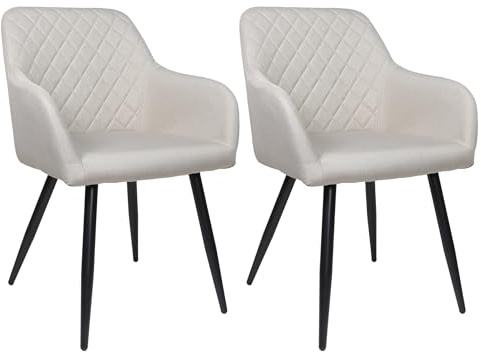ALBATROS Esszimmerstuhl SILA – 2er Set Polsterstühle mit Armlehnen, Stoff-Bezug, Beige | Küchen- & Esszimmerstühle für Küche, Wohnzimmer & Esszimmer | Esstisch Stühle