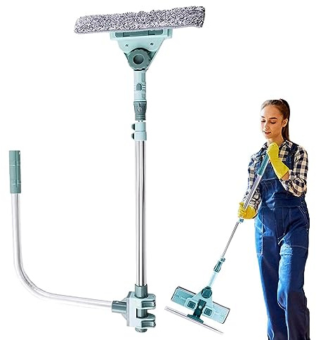 Raclette à fenêtre pour la Maison - Lave-vitre avec Support en U et Poteau d'extension | Équipement de Lavage télescopique réglable d'essuie-Glace de fenêtre de Nettoyeur de vitres Zorq
