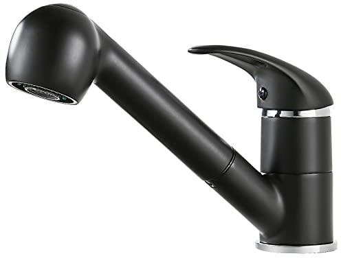 Namuoto Robinet de Cuisine Douchette Extractible, 2 Modes de Pulvérisation Mitigeur Cuisine peut Pivotant à 360°, Noir Mat