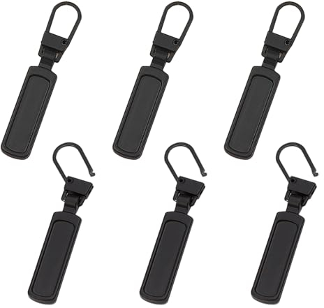 vgggrd 6 Stück Ersatzteile Reißverschluss Zipper, Universal Reißverschluss Zipper für Koffer Mantel Stiefel Jackenrucksäcke (Schwarz)