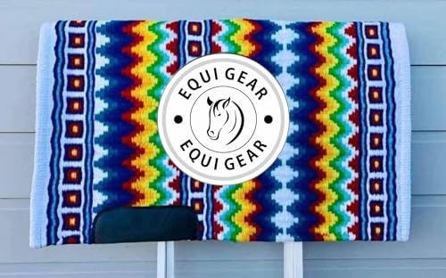 EQUIGEAR Western Show Horse Satteldecke aus neuseeländischer Wolle, Western-Design, handgefertigte Satteldecke, Wollpolster, Sensor Flex (Anpassung möglich), WK34 (34x36)