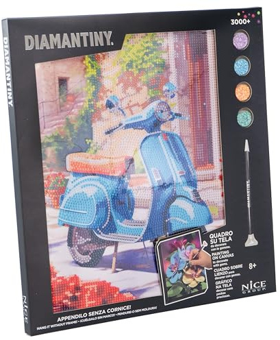 DIAMANTINY Level Up – Bild – Creative Art Diamond Painting Kit – Mosaik Retro Motorrad