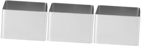 Alipis 3pcs Square Mousse Cake Ring Stainless Steel Mould for Baking for Pastry Dessert and Cookie Dough Non-Stick Reusable Easy to Clean Silver Finish