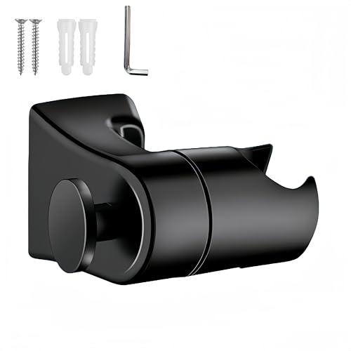 HJYDGJ Supporto per doccia a 360°, supporto per soffione doccia regolabile con accessori di montaggio, supporto per doccia migliorato (nero)