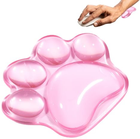 Handballenauflage transparent für Mäuse Ergonomische Handgelenkauflage - Handgelenkstütze in Katzenform | Ergonomische Handgelenkstütze für Mäuse | Handgelenkstütze für Mäuse zur Linderung von