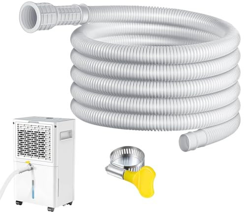 Gdiojnfg Portable Ac Drain Hose, Dehumidifier Drain Hose, Long AC Draining Pipe with Connect Clamp, Dehumidifier Attachment, Multipurpose Hose Replacement for Air Conditioners, Washing Machine