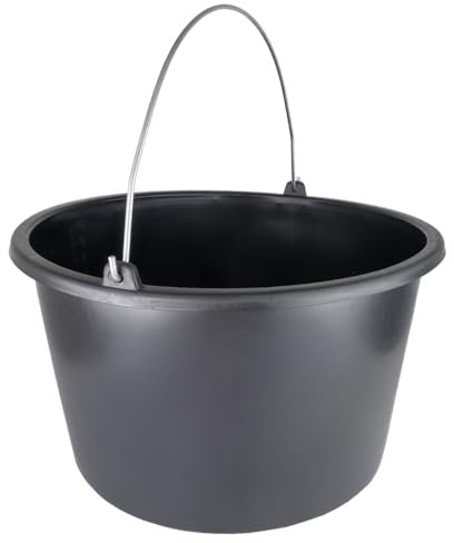 Lot de 10 seaux de construction - En plastique - 10 l - Seau de nettoyage - Seau à ciment - Seau à eau - Seau de jardin - Noir - 10 l