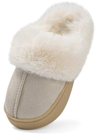 LACOFIA Pantuflas Peluche para Niños y Niñas Zapatillas de Estar por Casa Zapatos Invierno de Casa Antideslizantes y Cómodas para Niños