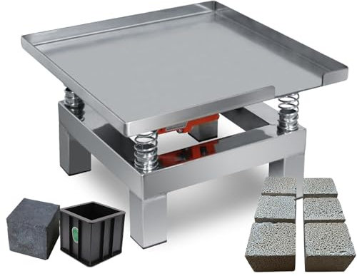 Petite Table Vibrante en Béton, Agitateur à Béton, Banc D'essai de Vibration, Bloc D'essai, Plate-Forme de Vibration, Mini Table Vibrante en Acier Inoxydable 3000-3600 TR/Min, 35 x 35CM,110V