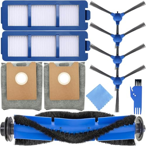 EATBALE G40+ Replacement Parts for Eufy Robovac Clean G40 / G40+ G40 Hybrid / G40 Hybrid+ Robot Vacuum Cleaner 1 Main Brush 4 Side Brushes 2 Dust Bags 2 Hepa Filters Replaceable Accessories Kit