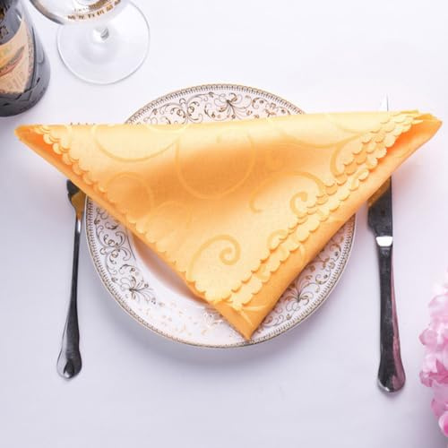 Anevous 6 tovaglioli in tessuto jacquard, 48 x 48 cm, con motivo damascato, morbido tovagliolo lavabile, tovagliolo riutilizzabile per cene di famiglia, matrimoni, feste, ristoranti, oro