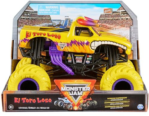 Monster Jam, Camión monstruo oficial El Toro Loco, vehículo fundido a presión de coleccionista, escala 1:24, juguetes para niños y niñas a partir de 3 años