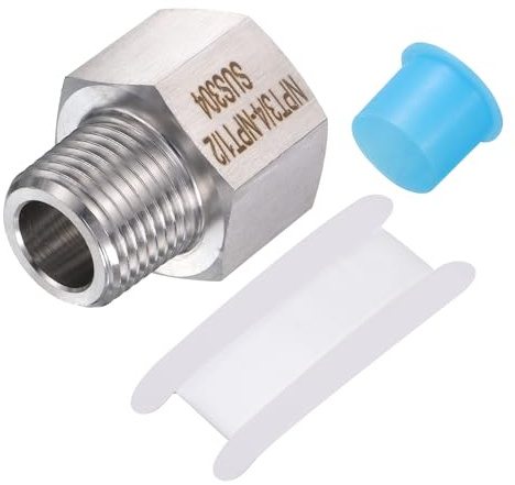 sourcing map 304 Stainless Steel Pipe Fitting Adapter, 3/4 NPT Female to 1/2 NPT Male Reducer Adapter for Industry Connecting Pipes, 1 PCS