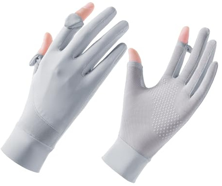 RUIXIA Gants de Vélo Protection UV pour Femme Gants Antidérapants à Écran Tactile Mitaine Été Respirant en Maille pour Conduite Cyclisme Golf Randonnée Pêche