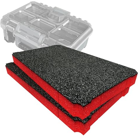 Shadow Foam Insert Pack Compatible with STACK PACK Small Organiser | Cut and Peel Foam for Toolbox Organisation (Red, 30mm)