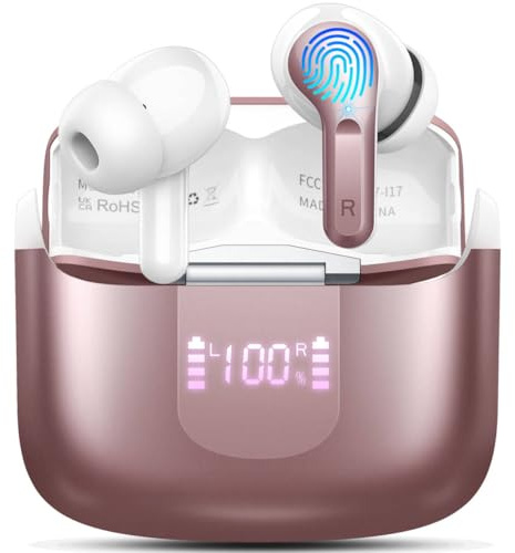 Bluetooth Kopfhörer, 2025 Kopfhörer Kabellos Bluetooth 5.4, 50Std Tiefer Bass 3D Stereo Wireless Earbuds, 4 ENC Noise Cancelling Mic, IP-X7 Wasserdicht, 3g Comfort Fit, USB-C in-ear Ohrhörer Sport