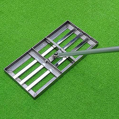 YCNLYSSR Râteau de nivellement de pelouse à Long Manche en Acier Inoxydable, Outil de nivellement de pelouse pour Sol, Herbe, Terrain de Golf, Outil de nivellement de pelouse, réglable de 1,8 m