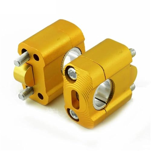 Handlebar Clamps Risers 22 Mm 28 Mm Motorcycle Bar Clamps Handlebar Risers Adapter 7/8 1-1/8 Motorbike Bars Riser Clamp(Gold,28 Mm)