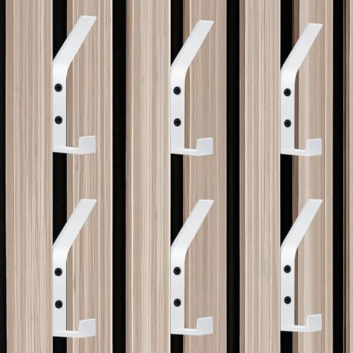 Kssvzz 6 Piezas Gancho Perchero para Colgar Ropa, Colgadores de Pared, Perchero de Pared para Chaquetas, Abrigos y Sombreros (Blanco)