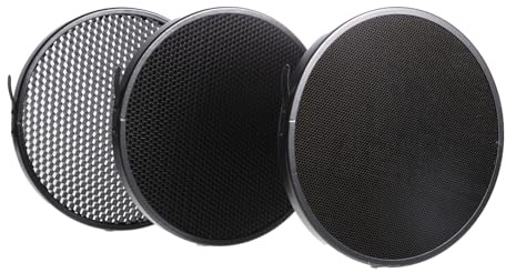 Angoily Grille en Nid d'abeille Photography Professionnelle pour Flash D'appareil Photo, Ensemble 3 Pièces, Éclairage Directionnel pour Studio Photo, Modificateur De Lumière Compact Noir