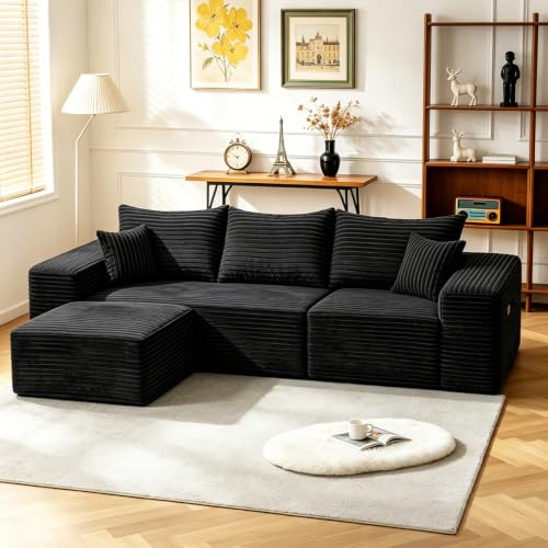 HSXZLO Sofa mit Schlaffunktion Couch Modulares L-förmiges Ecksofa mit Tiefer Sitzfläche Freistehend XL Lounge Sofa 3 sitzer