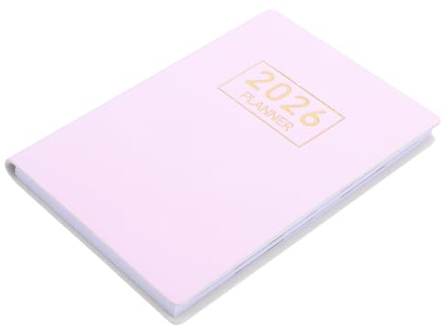 LOLIPPYY Planificador Diario Mini Compacto con Cubierta PU Agenda Mensual y Semanal Inglés Portátil para Bolsillo y Material Escolar