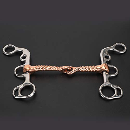 Cryfokt Hermosa Brida de Caballo de Acero Inoxidable con Rodillo de Cobre para Entrenamiento y Rendimiento de Caballos, 100%