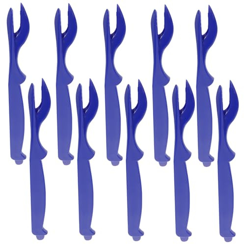 BESTYASH Forchette per Granchio in Plastica Blu Set da 10 Pezzi Utensili per Frutti di Mare Strumenti Multifunzionali per Aprire Gusci di Granchio e Aragosta per Uso Domestico e
