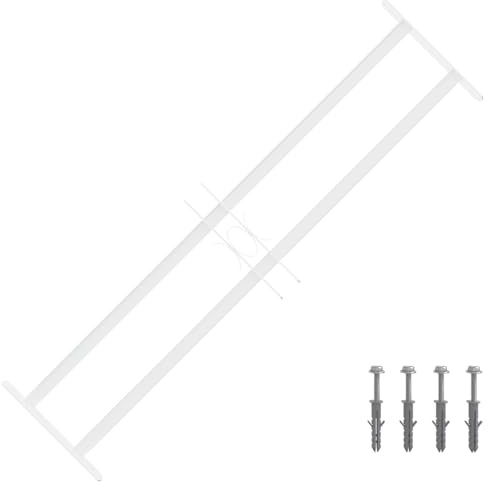 vidaXL Griglia di Sicurezza per Finestre con 2 Traverse 3 pcs, Grata di Sicurezza per Finestre, Industria, Regolabile, Struttura in Acciaio, Protezione per Ambienti Esterni