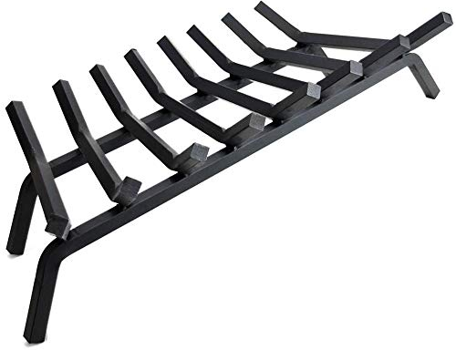 InnFinest Fireplace Log Grate 33 inch - 8 Bar Fire Grates - Heavy Duty 3/4 Wide Solid Steel - For Indoor Chimney Hearth Outdoor Fire Place Kindling Tool Pit Wrought