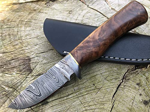 Perkin Damastmesser Jagdmesser Mit Scheide Scharf SK600