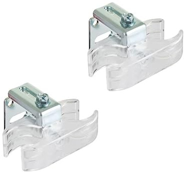 Ett par väggfästen med två genomskinliga klämmor för att fästa rörkolonnradiatorer - transparent för varje behov, justera avståndet från vägg till radiator (26–48 mm) - 2 st