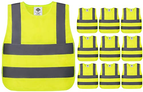 Dazonity kid's High Visibility Safety Vest, Reflective Strips, Fit for Boys & Girls, Walking or Back to School,