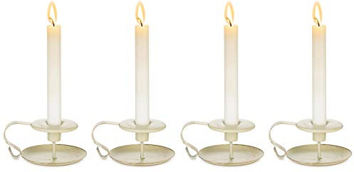 Nuptio Portacandele da 4 Pezzi per Candele Coniche, Portacandele Decorativo Moderno per Tavolo, Portacandele Chamberstick Centrotavola per Festa Nozze Decorazione Natalizia per Sala Pranzo Halloween