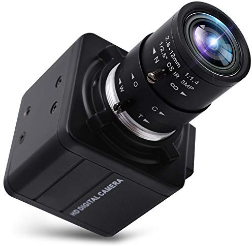 Svpro 4K Webcam with 2.8-12mm Varifocal Lens, 4X Optical Zoom Manual Focus USB Camera,IMX317 Sensor UVC Compliant Industrial Camera for Mac/Window/Linux/Android