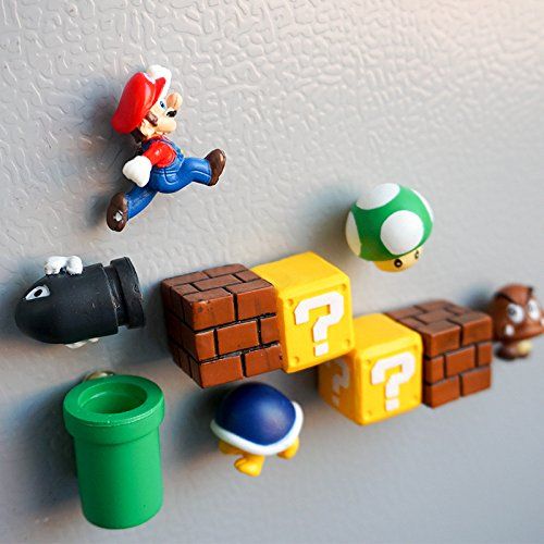 Aimant de Réfrigérateur,Regerly 10 Pcs Aimant Frigo Decoratif Super Mario Aimant de Réfrigérateur Mignon Aimants Décoratifs pour Le Cadeau de Noël de Thanksgiving pour la Maison Armoires de Bureau
